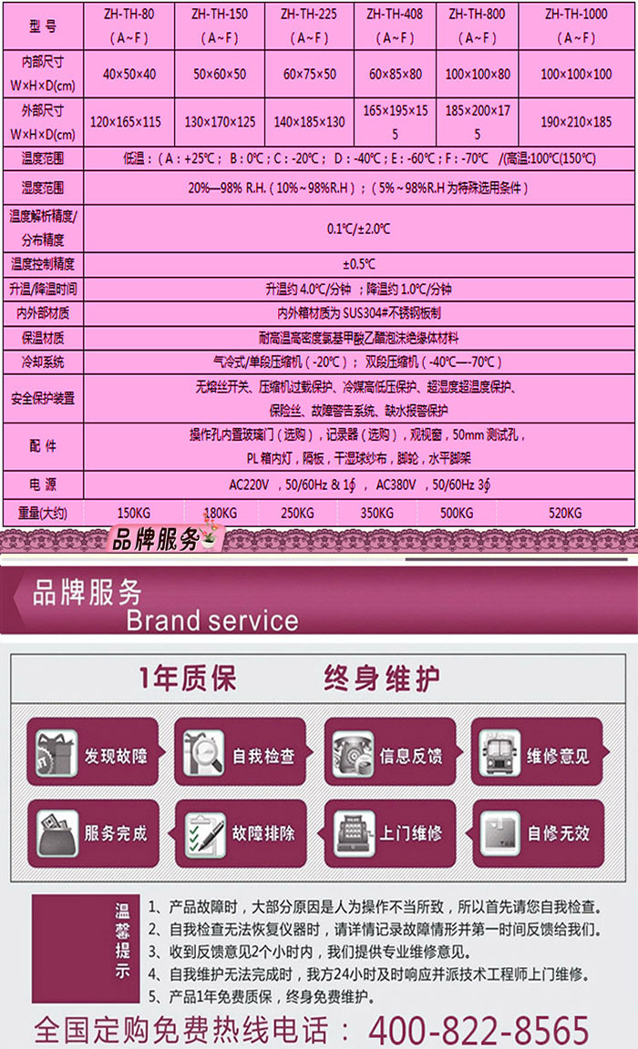 恒溫恒濕試驗箱詳細選型表介紹