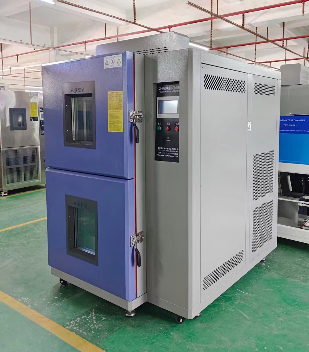 新年新啟程，為深圳連接器客戶公司發(fā)貨兩箱吊籃式冷熱沖擊箱